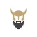 Vintage simple face nordic viking logo design, vector graphic symbol icon illustration creative idea Royalty Free Stock Photo