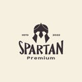 Vintage simple spartan helm logo design vector graphic symbol icon illustration creative idea