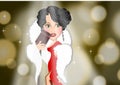 Vintage singer woman on stage background illustrations Royalty Free Stock Photo