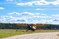 Vintage single-engine biplane aircraft