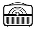 Vintage single silhouette technology media-sound retro illustration