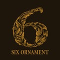 Vintage six number ornament style