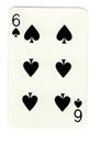 Vintage six of spades playing card. Royalty Free Stock Photo