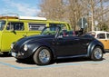 Vintage sixties black Beetle convertible, during a collector\'s car gathering Royalty Free Stock Photo