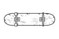 Vintage skate board bottom view template