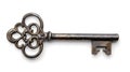 Vintage Skeleton Key isolated on white background Royalty Free Stock Photo