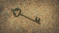 Vintage Skeleton Key On Sand