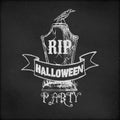 Vintage sketch on blackboard for Halloween Party Royalty Free Stock Photo