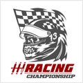 Vintage Skull Checkered Flags Racing