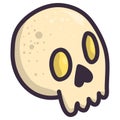 Vintage skull doodle icon for concept design.