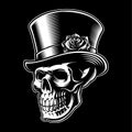 Vintage skull with hat