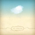 Vintage sky old paper background with cloud, frame Royalty Free Stock Photo