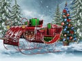 Vintage sleigh with gifts