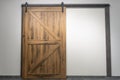 Vintage sliding door with open ferrous metal fittings