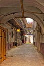 Cityscape of vintage small alley in Sibiu Romania