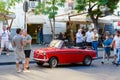 Vintage small car Autobianchi Bianchina Convertible in Catania, Italy.