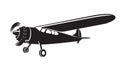 Vintage small plane vector illustration. Single engine propelled aircraft icon. Royalty Free Stock Photo