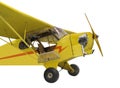 Vintage small single engine yellow airplane isolat Royalty Free Stock Photo