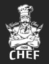 Vintage smiling chef logotype Royalty Free Stock Photo