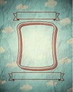 Vintage smooth frame with clouds