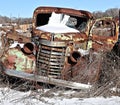 Vintage Snow Covered Automobile