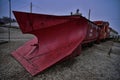 Vintage Snow Plow along the Tracks at the Atchison Rail Museum in Kansas