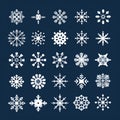 Vintage Snowflake Vector Icon Set: Simple And Bold Graphic Design Elements Royalty Free Stock Photo