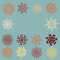 Vintage Snowflakes card. EPS 8