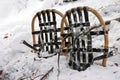 Vintage Snowshoes in Snow