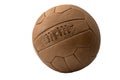 Vintage Soccer Ball Isolated on White Background with Clipping Path Cutout Concept for Classic Sports Equipment, Antique Athletic Royalty Free Stock Photo