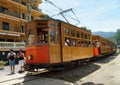 Vintage Soller Tram at Puerto de Soller Station Mallorca Spain