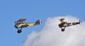 Vintage 1916 Sopwith Pup and Sopwith Triplane World War 1 aircraft in flight.