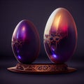 Vintage souvenir eggs. Fairy dragon eggs. Magic eggs. 3D Digital illustration based on render by neural network