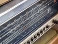 Vintage Soviet civil radio reciever close up. selective focus