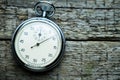 Vintage soviet stopwatch on the wooden boards