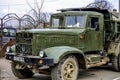 Vintage Soviet truck kraz 256 for working in cars Royalty Free Stock Photo