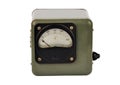 Vintage voltmeter on white Royalty Free Stock Photo