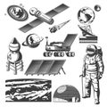 Vintage Space Elements Collection Royalty Free Stock Photo