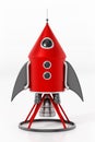 Vintage space rocket isolated on white background. 3D illustration Royalty Free Stock Photo