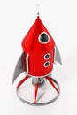 Vintage space rocket isolated on white background. 3D illustration Royalty Free Stock Photo