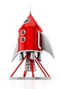 Vintage space rocket isolated on white background. 3D illustration Royalty Free Stock Photo