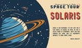 Vintage space travel horizontal poster