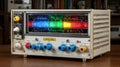 Vintage Spectrum Analyzer Displaying Colorful Light Spectrum Analysis Royalty Free Stock Photo