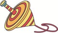 Vintage Spinning Top Toy, Nostalgic Fun and Simple Joys, vector design Generative AI Royalty Free Stock Photo