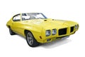 Vintage sport car with clipping path and shadow
