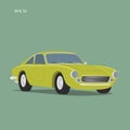 Vintage sport car vector illustration. European classic automobile