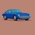 Vintage sport car vector illustration. European classic