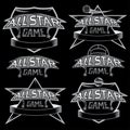 vintage sports all star crests with soccer theme