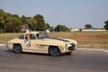 Vintage sports car Mercedes Benz 300 SL Coupe W198 1955 in historical classic race Mille Miglia, in Forlimpopoli, FC, Italy, Royalty Free Stock Photo