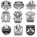 Vintage sports logo design. Retro baseball vector label and badges